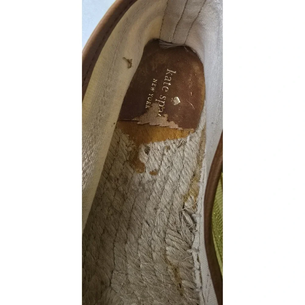 Kate Spade Womens Espadrille Flats Gold Sparkle Boho Vacation Travel Resort Sz 9